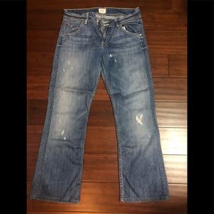 Hudson Women’s Jeans.  Size 30.  Soft and distressed. Shorter Inseam at 28.
